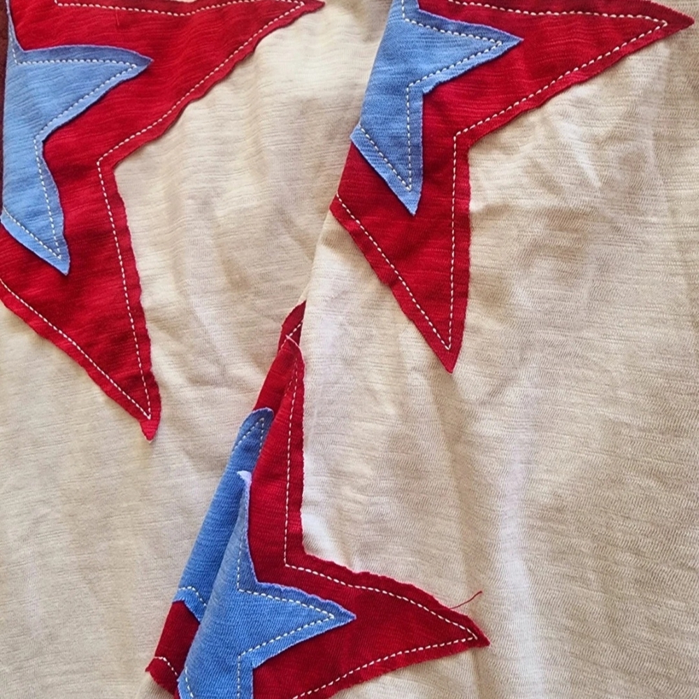 Pol Boho Star Patterned Patchwork Long Sleeve Top… - image 5